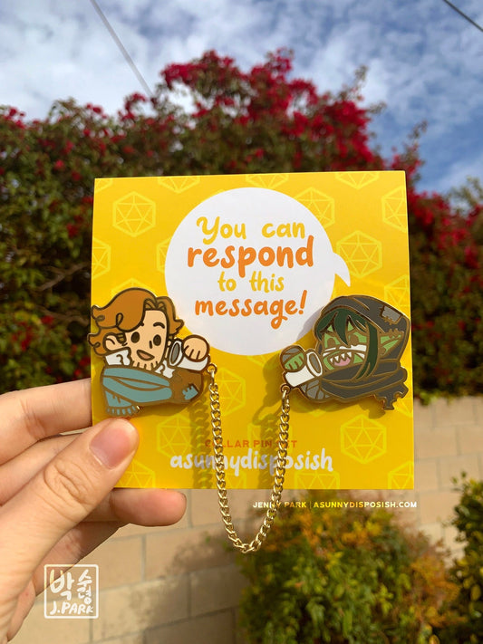 Caleb & Nott "You Can Respond To This Message" Collar Pin Set